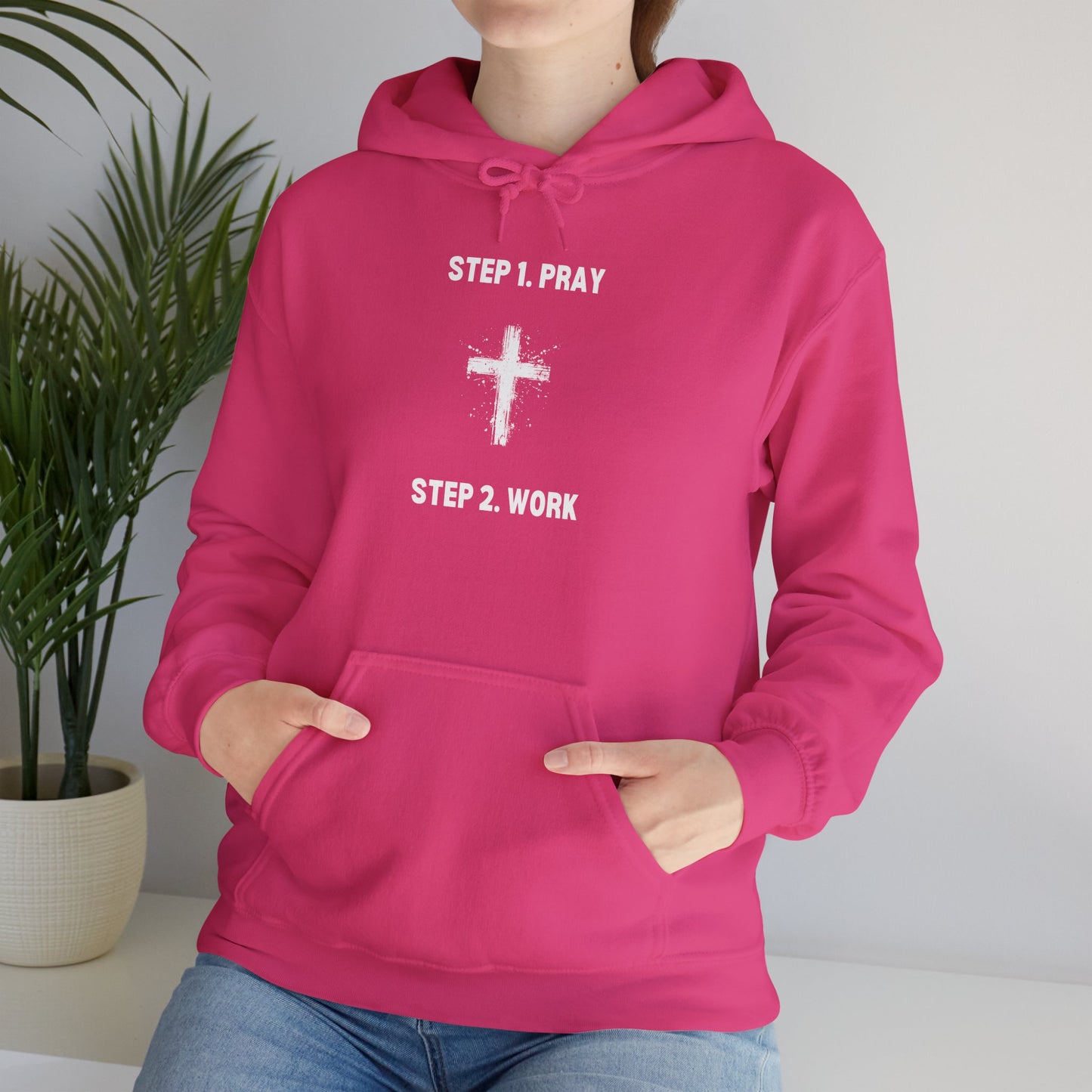 Unisex Heavy Blend™ Hooded Sweatshirt - Step 1 - Pray Step 2 - Work