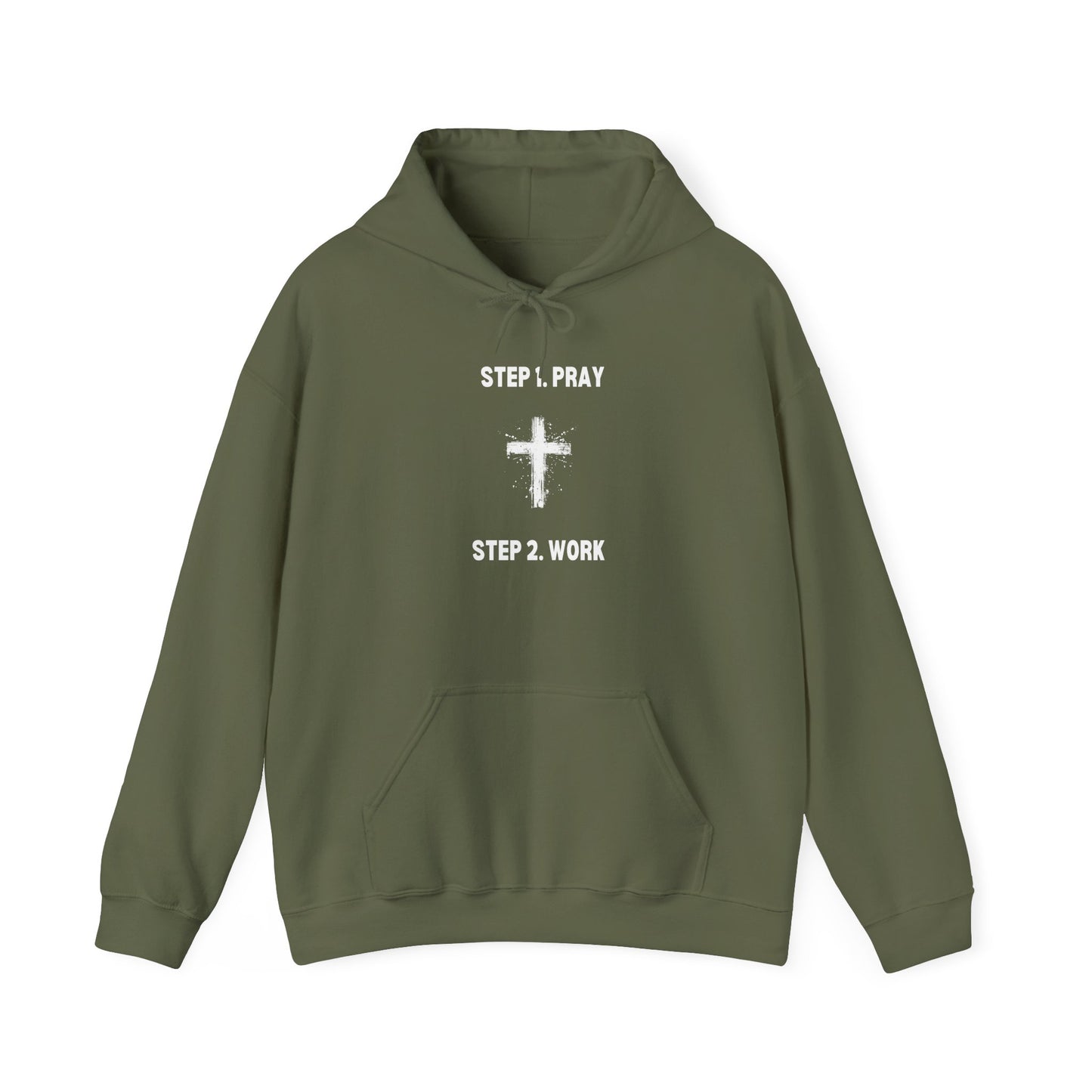 Unisex Heavy Blend™ Hooded Sweatshirt - Step 1 - Pray Step 2 - Work