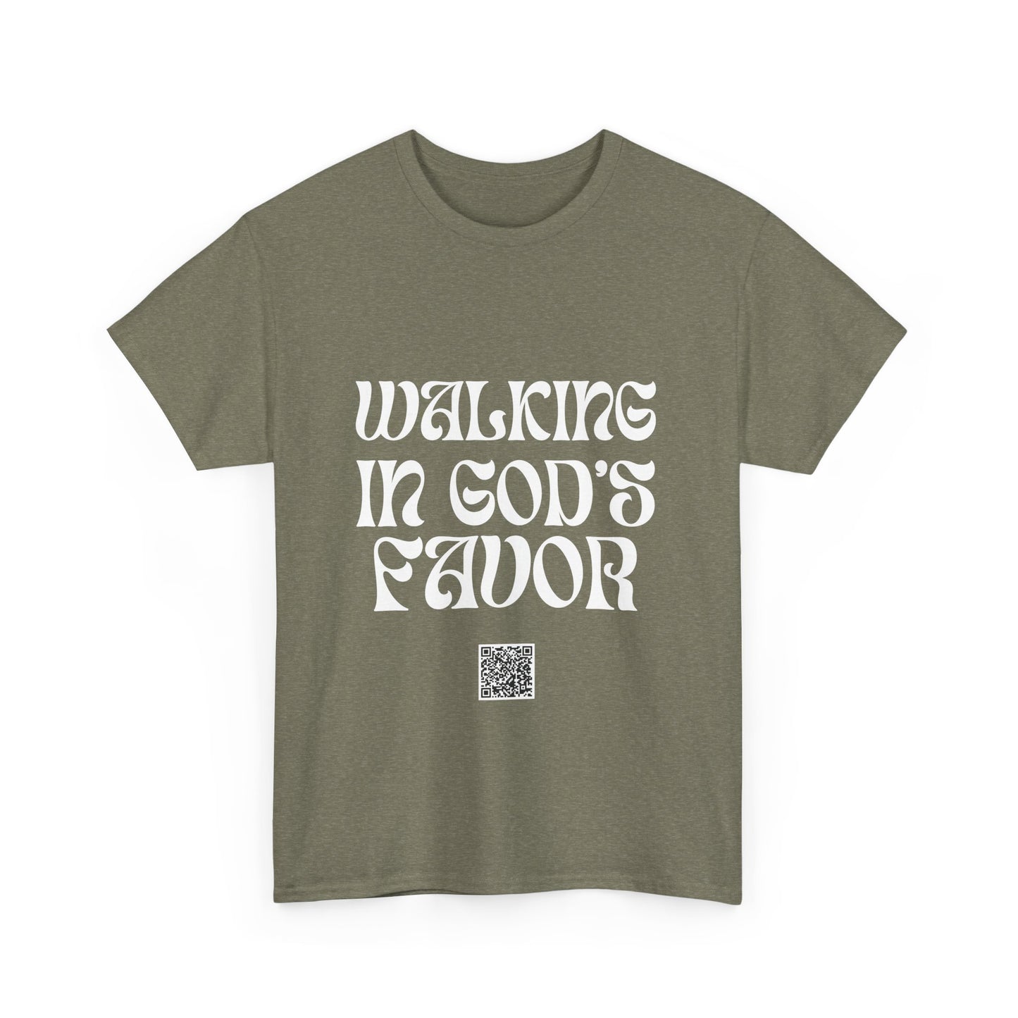 Walking In God's Favor Unisex Heavy Cotton Tee - Empowering Spiritual Graphic T-Shirt