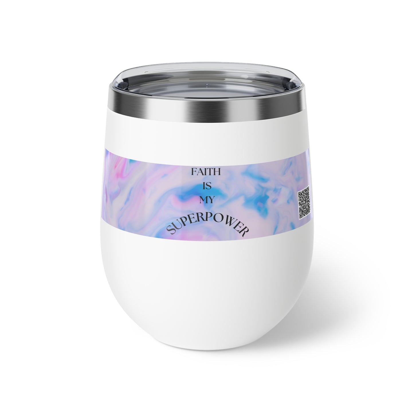 Stylish Copper Vacuum Insulated 12oz Travel Cup - Faith Is My Superpower