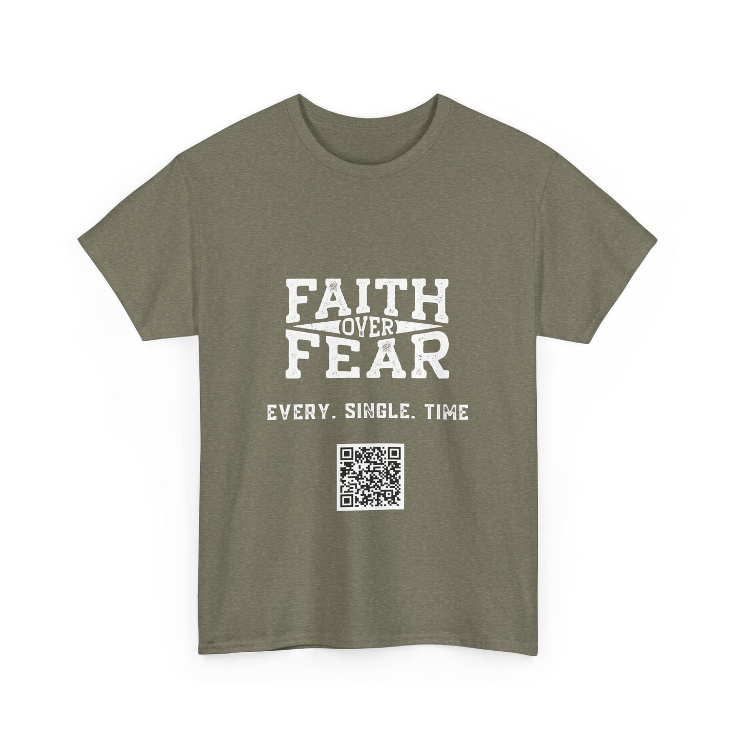 Faith Over Fear Unisex Heavy Cotton Tee - Empowering Spiritual Graphic T-Shirt