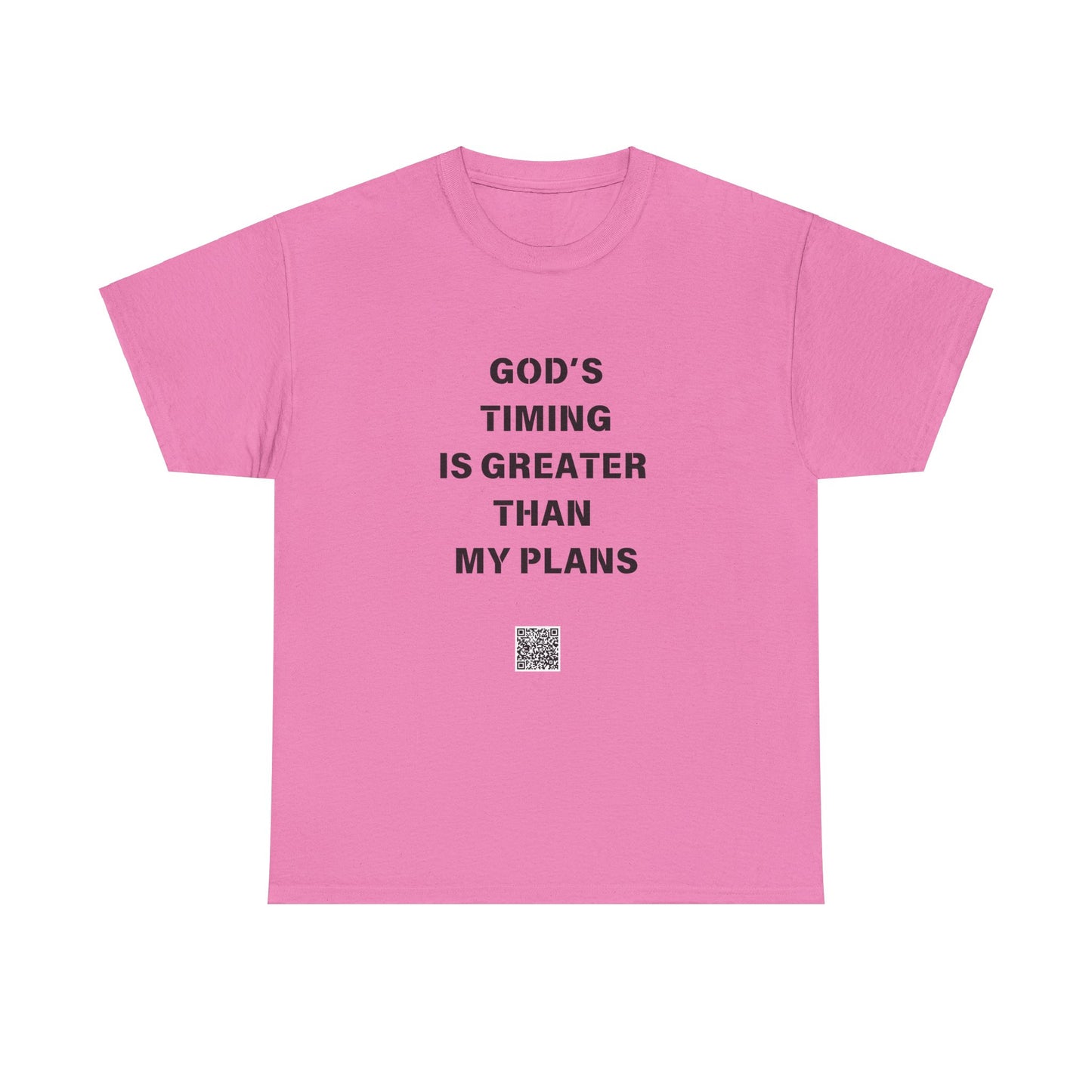 God's Timing is Greater Than My Plans  Unisex Heavy Cotton Tee - Empowering Spiritual Graphic T-Shirt