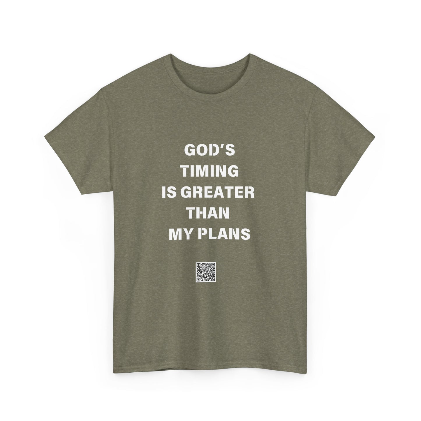 God's Timing is Greater Than My Plans  Unisex Heavy Cotton Tee - Empowering Spiritual Graphic T-Shirt