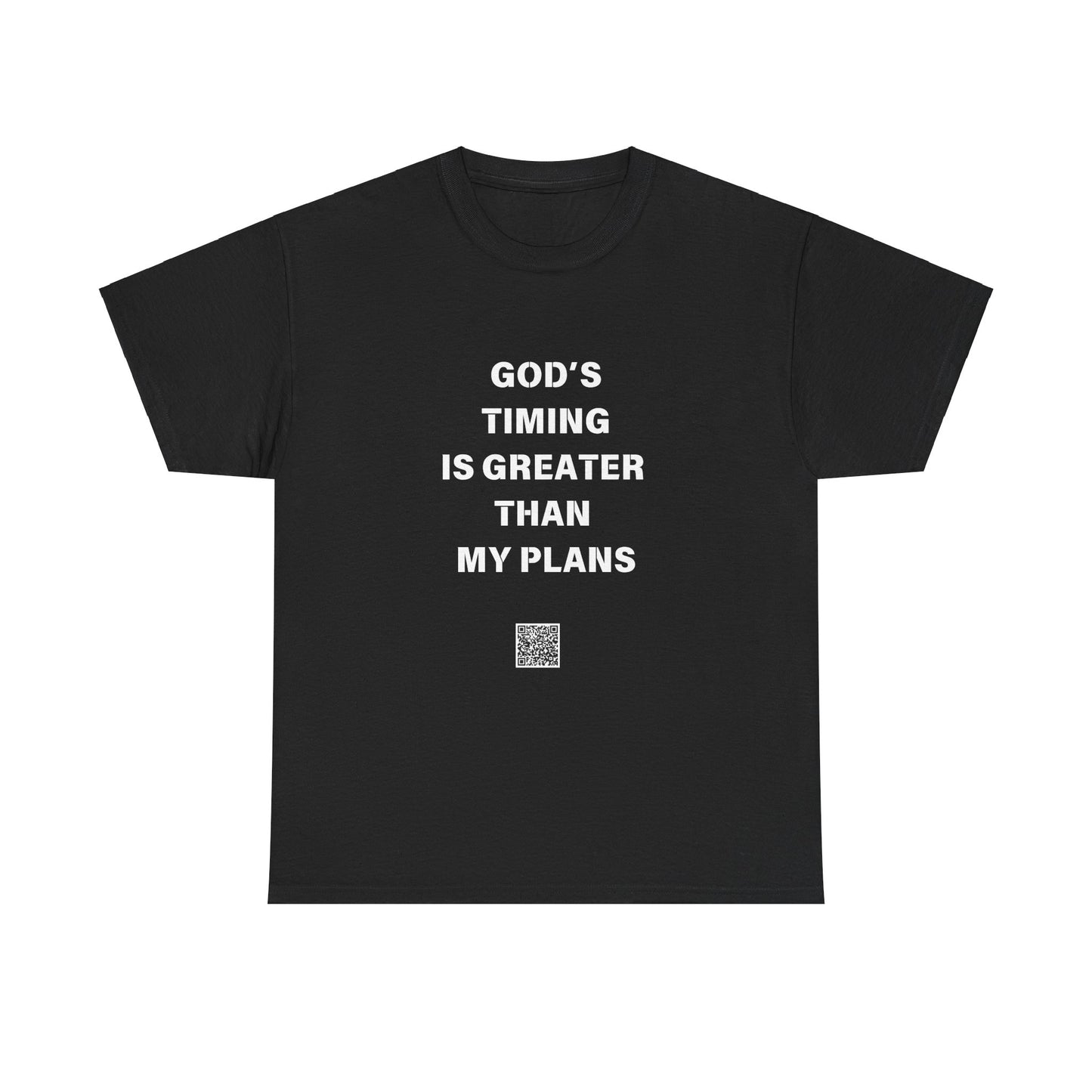 God's Timing is Greater Than My Plans  Unisex Heavy Cotton Tee - Empowering Spiritual Graphic T-Shirt