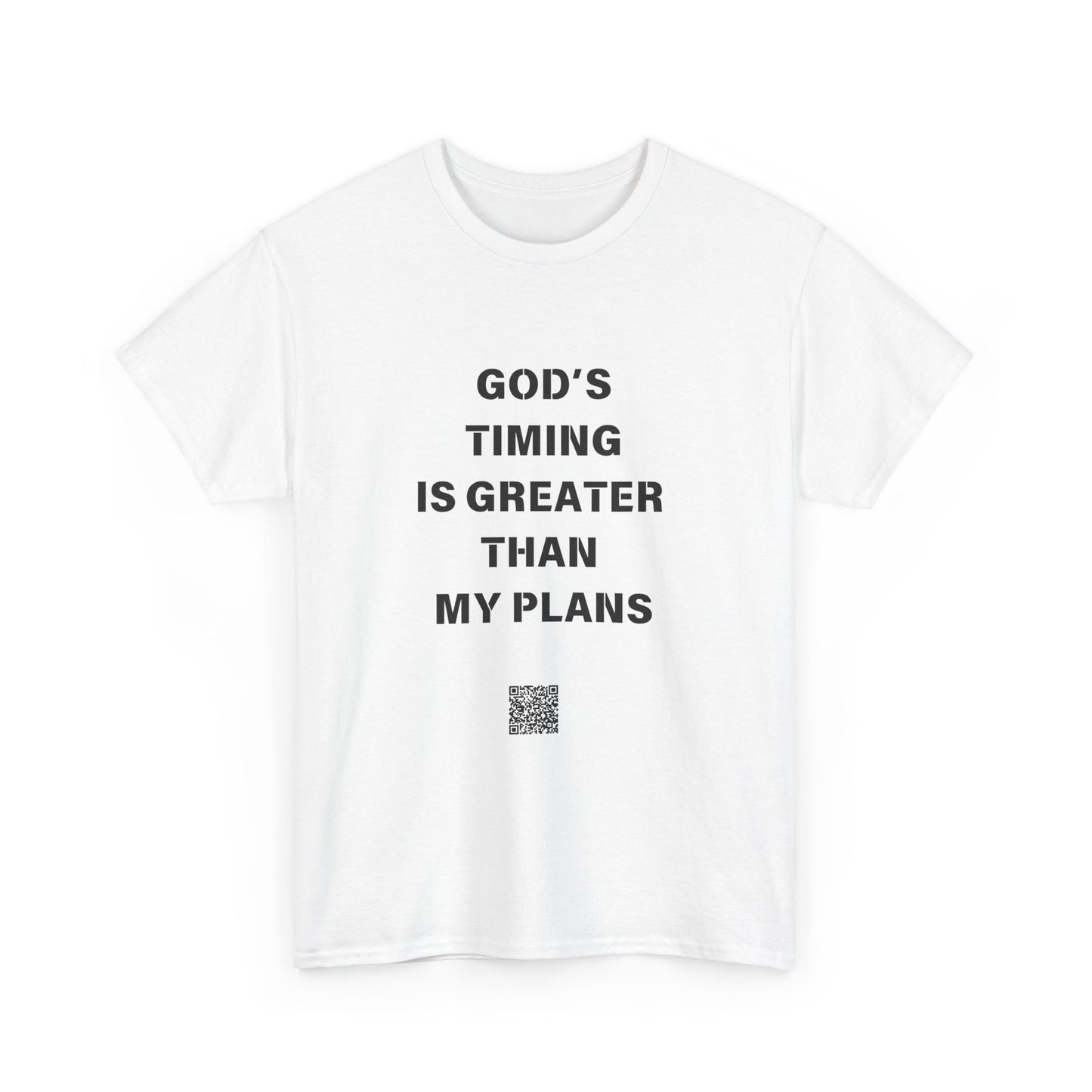 God's Timing is Greater Than My Plans  Unisex Heavy Cotton Tee - Empowering Spiritual Graphic T-Shirt