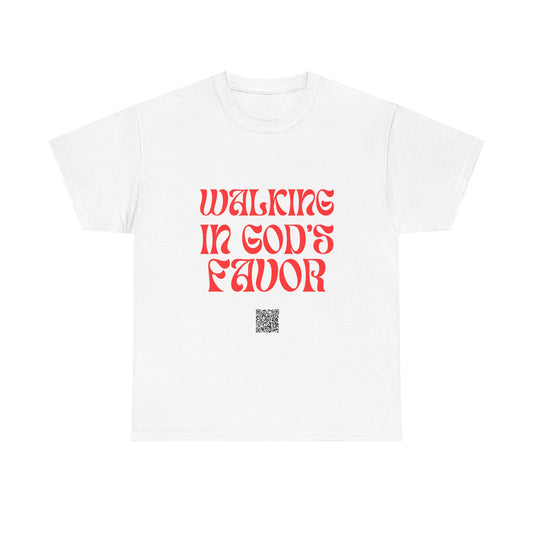 Walking In God's Favor Unisex Heavy Cotton Tee - Empowering Spiritual Graphic T-Shirt