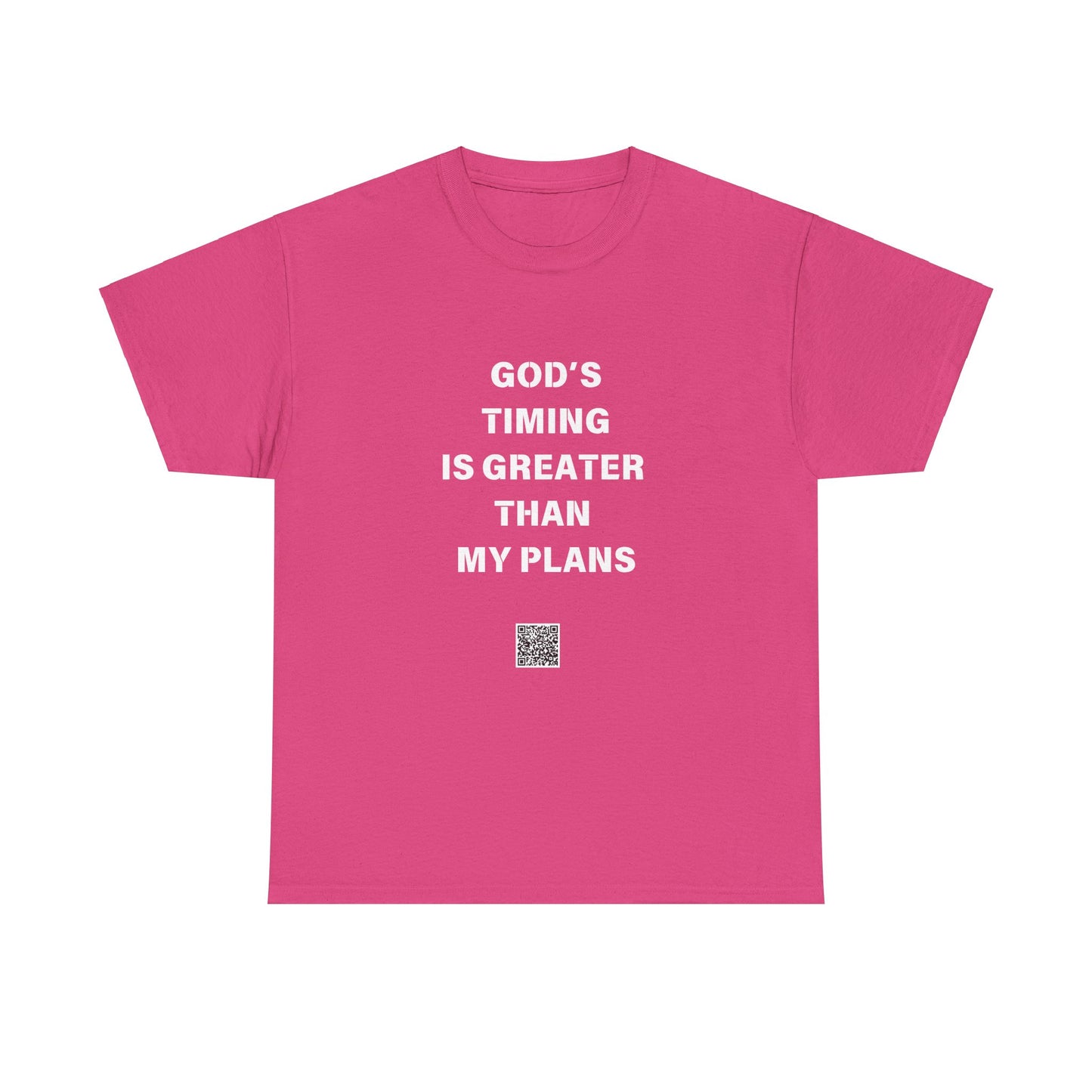 God's Timing is Greater Than My Plans  Unisex Heavy Cotton Tee - Empowering Spiritual Graphic T-Shirt