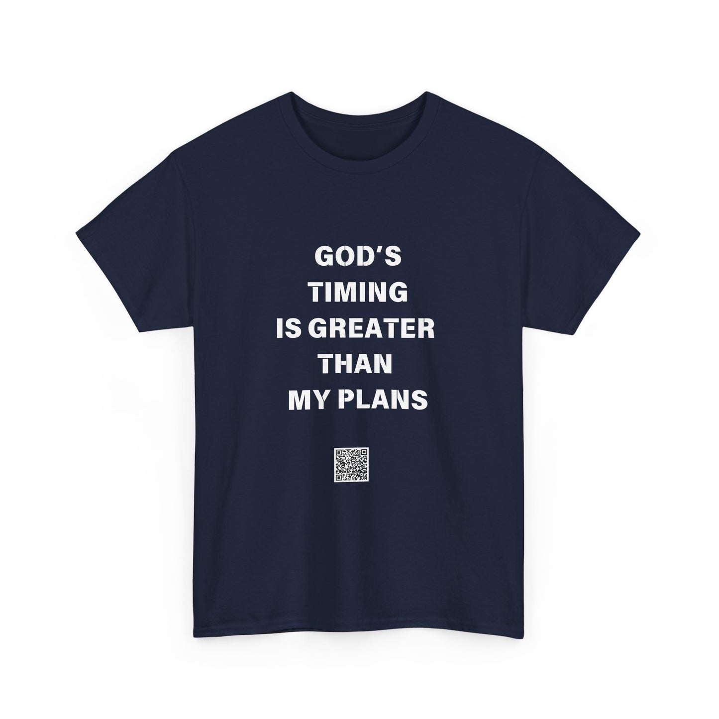 God's Timing is Greater Than My Plans  Unisex Heavy Cotton Tee - Empowering Spiritual Graphic T-Shirt