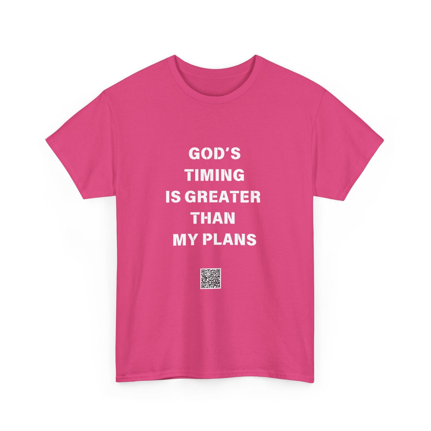 God's Timing is Greater Than My Plans  Unisex Heavy Cotton Tee - Empowering Spiritual Graphic T-Shirt