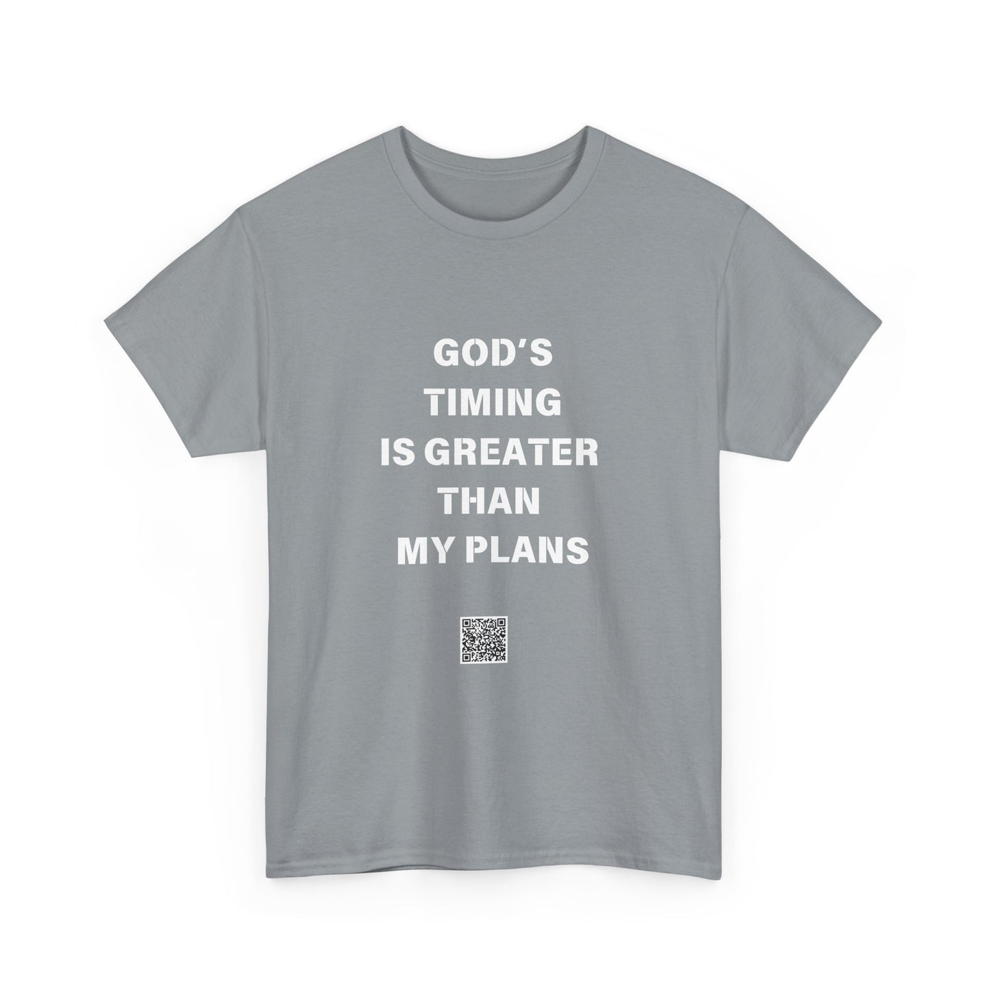 God's Timing is Greater Than My Plans  Unisex Heavy Cotton Tee - Empowering Spiritual Graphic T-Shirt