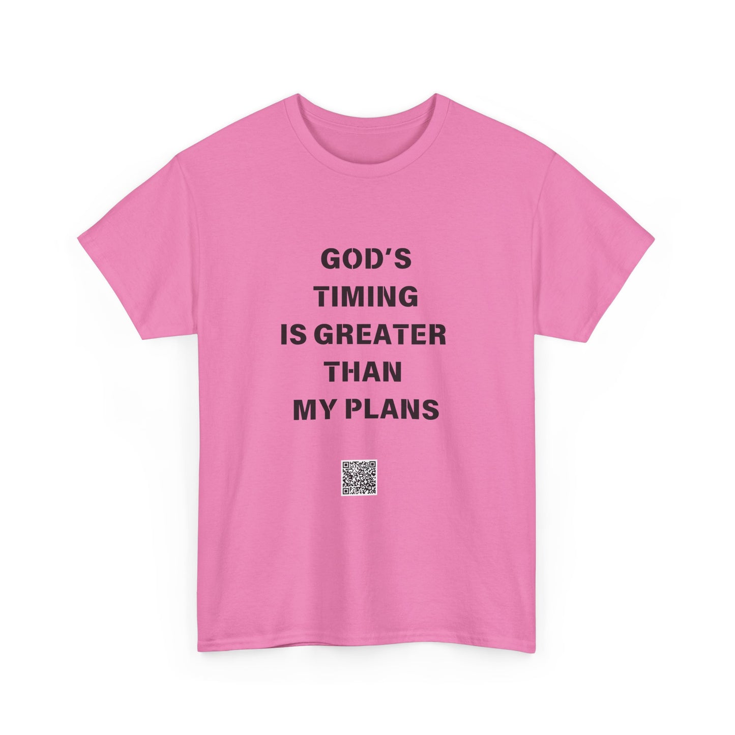 God's Timing is Greater Than My Plans  Unisex Heavy Cotton Tee - Empowering Spiritual Graphic T-Shirt