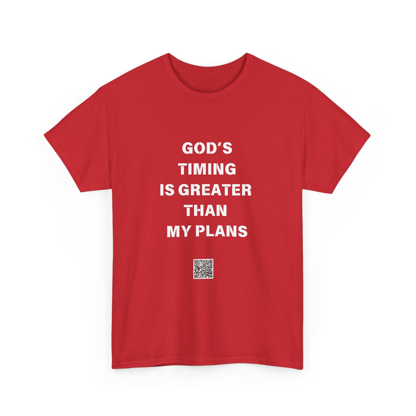 God's Timing is Greater Than My Plans  Unisex Heavy Cotton Tee - Empowering Spiritual Graphic T-Shirt