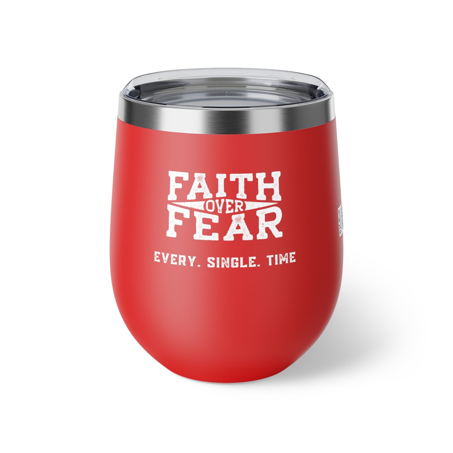 Stylish Copper Vacuum Insulated 12oz Travel Cup - Faith > Fear