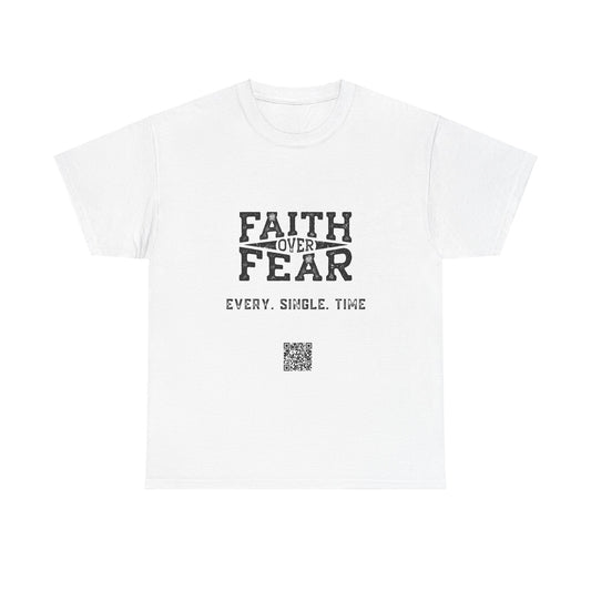 Faith Over Fear Unisex Heavy Cotton Tee - Empowering Spiritual Graphic T-Shirt