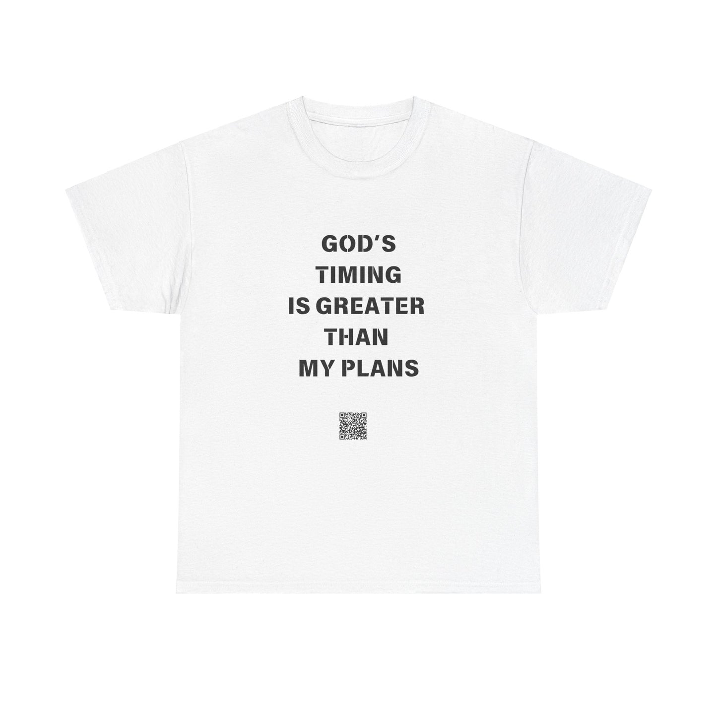 God's Timing is Greater Than My Plans  Unisex Heavy Cotton Tee - Empowering Spiritual Graphic T-Shirt